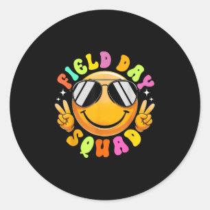 Sticker Rond Field Day Squad Smile Face Sungels Enseignant Sum