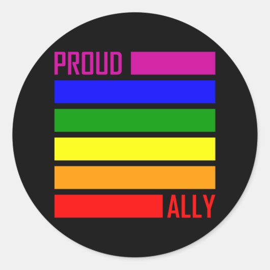 Sticker Rond FIER ALLY FLAG LGBT Pride Mois LGBTQ Rainbow (Devant)