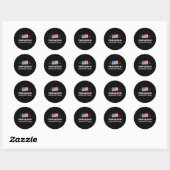Sticker Rond Fier Américain - Honte De Trump - (Feuille)
