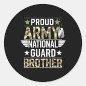 Sticker Rond Fier Armée de la Garde nationale Frère Anciens Com (Devant)