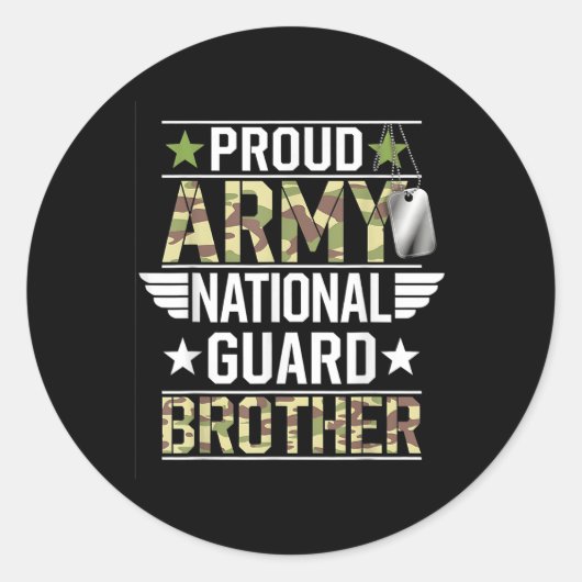 Sticker Rond Fier Armée de la Garde nationale Frère Anciens Com (Devant)
