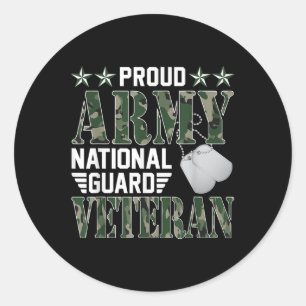Sticker Rond Fier Armée Garde nationale Famille militaire vétér