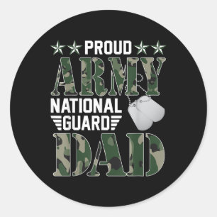 Sticker Rond Fier Armée Garde nationale Papa Militaire Famille