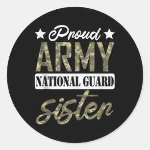 Sticker Rond Fier Armée Garde nationale Soeur Famille militaire