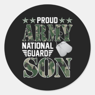 Sticker Rond Fier Armée Garde nationale Son Famille militaire V