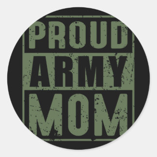 Sticker Rond Fier Armée Maman Américaine Vétérinaire Mères D