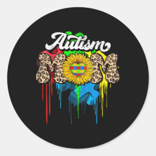 Sticker Rond Fier Autisme Maman Soutien Sensibilisation sur l'a