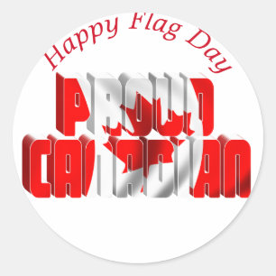 Sticker Rond Fier Canadien - Jour du drapeau du Canada