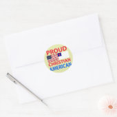 Sticker Rond Fier chrétien américain (Enveloppe)