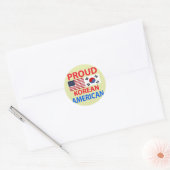 Sticker Rond Fier Coréen Américain (Enveloppe)