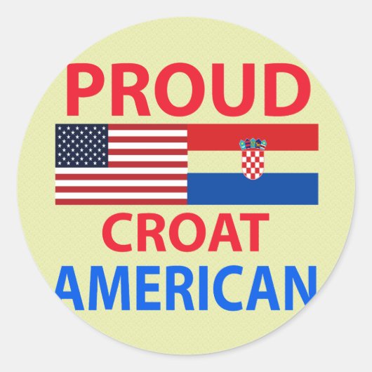 Sticker Rond Fier Croat Américain (Devant)