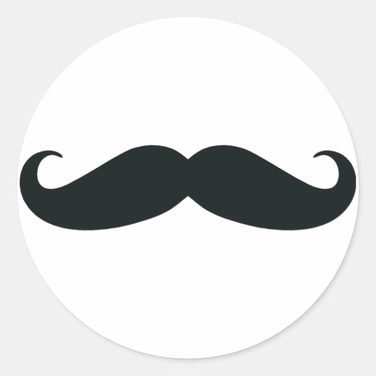 Sticker Rond Fier de ma cachette....Mustache (Devant)