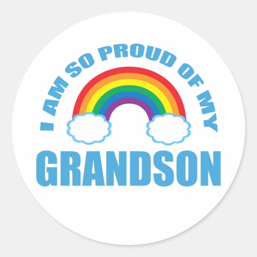 Sticker Rond Fier de mes grands-parents arc-en-ciel de mon peti (Devant)