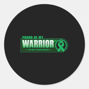 Sticker Rond Fier De Mon Bile Duct Cancer Guerrier - Correspond