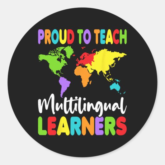 Sticker Rond Fier d'enseigner aux apprenants multilingues - Pro (Devant)