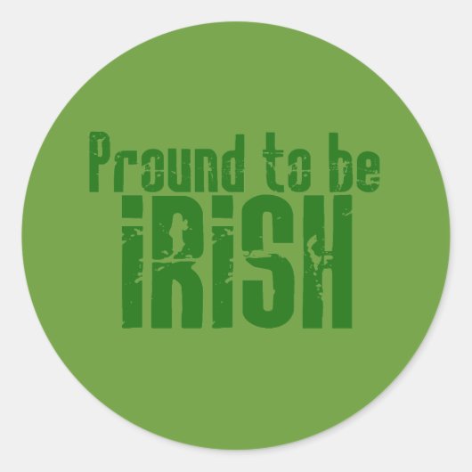 Sticker Rond Fier d'être irlandais (Devant)