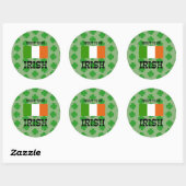 Sticker Rond Fier d'être irlandais (Feuille)
