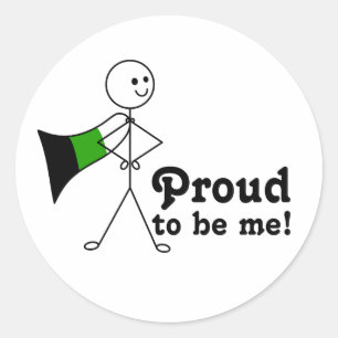 Sticker Rond Fier d'être moi Neutrois Pride drapeau super héros