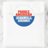 Sticker Rond Fier d'être un Américain (Sac)