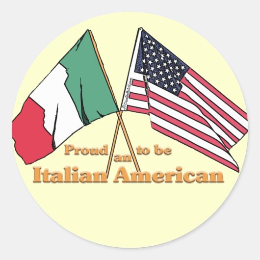 Sticker Rond Fier D'Être Un Italien-Américain (Devant)