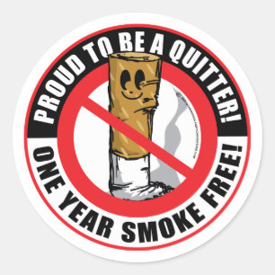 Sticker Rond Fier D'Être Un Quitter 1 An