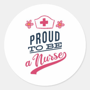 Sticker Rond Fier d'être une infirmière
