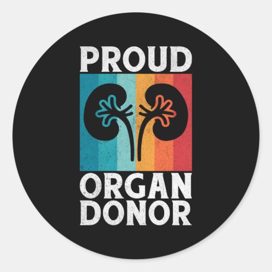 Sticker Rond Fier donneur d'organes (Devant)
