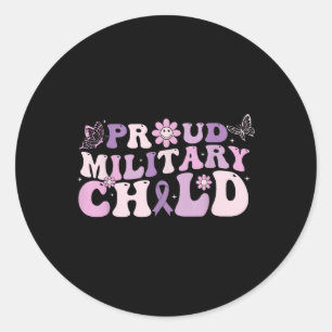 Sticker Rond Fier enfant de militaire Violet pour les enfants d