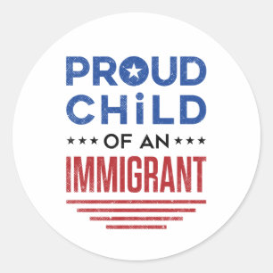 Sticker Rond Fier enfant d'un immigrant