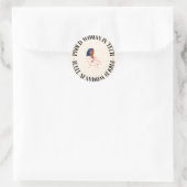 Sticker Rond Fier femme en technologie (Sac)