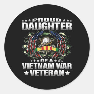 Sticker Rond Fier Fille Fille Des Femmes D'Un Vétéran De Guerre
