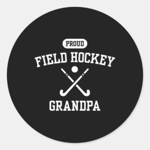 Sticker Rond Fier Grand-père de hockey sur gazon Joueur de hock