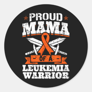 Sticker Rond Fier Mama D'Une Leucémie Guerrier Mère Sensibilisa
