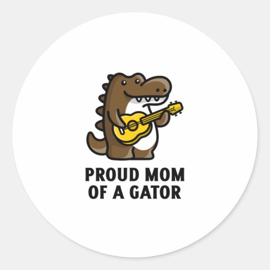 Sticker Rond Fier maman d'un alligator (Devant)