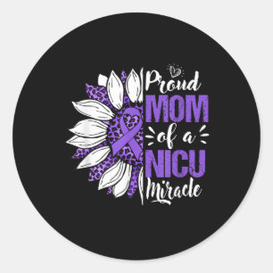 Sticker Rond Fier Maman D'Un Nicu Miracle Tournesol Prématurité
