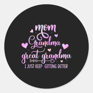 Sticker Rond Fier Maman Grand-Mère Grand Grand-Grand-Mère Je Co
