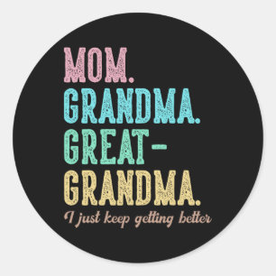 Sticker Rond Fier Maman Grand-Mère Grand Grand-Grand-Mère Je Co