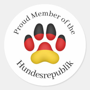 Sticker Rond Fier membre du Hundesrepublik Chien allemand