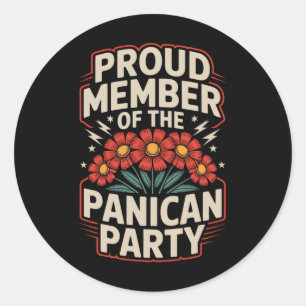 Sticker Rond Fier Membre Du Parti Panicain Floral Anti Trum