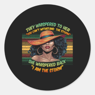 Sticker Rond Fier Noir Africain-Américain Dames Histoire Noire