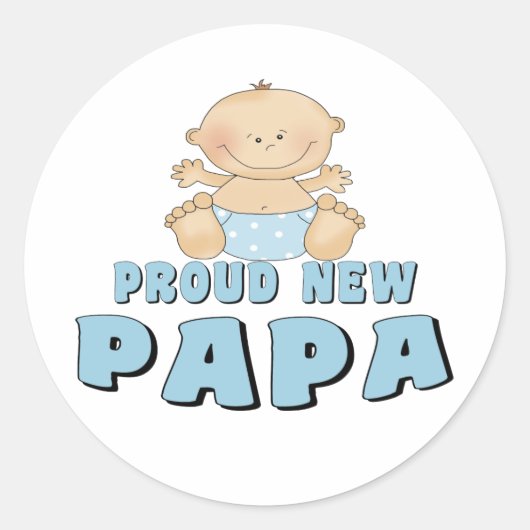 Sticker Rond FIER NOUVEAU Papa Boy (Devant)