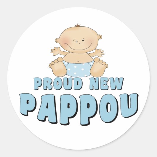 Sticker Rond FIER NOUVEAU Pappou Boy (Devant)
