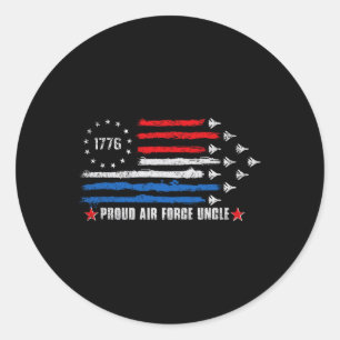 Sticker Rond Fier oncle de la Force aérienne 4 juillet 1776 Éta