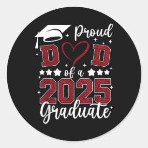 Sticker Rond Fier Papa De 2025 Senior Graduate Matching Famille