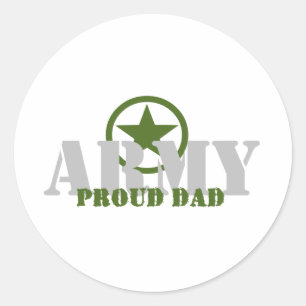 Sticker Rond Fier papa de l'armée