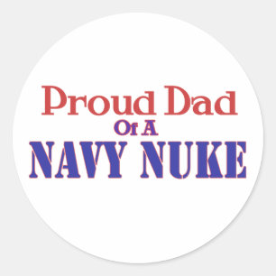 Sticker Rond Fier papa d'un Nuke de la Marine