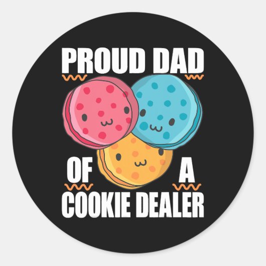 Sticker Rond Fier papa d'un revendeur de biscuits pour les fill (Devant)