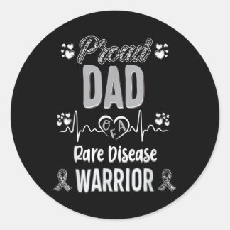 Sticker Rond Fier Papa Rare Maladie Guerrier Sensibilisation Ru