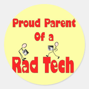 Sticker Rond Fier parent d'une TECH RAD