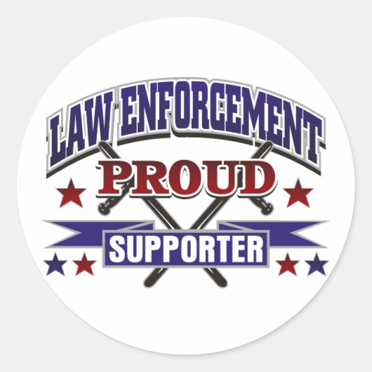 Sticker Rond Fier partisan de l'application de la loi (Devant)